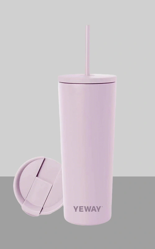 simple modern thermos cup with lid and straw iced coffee cup reusable stainless steel travel mug gift for women men